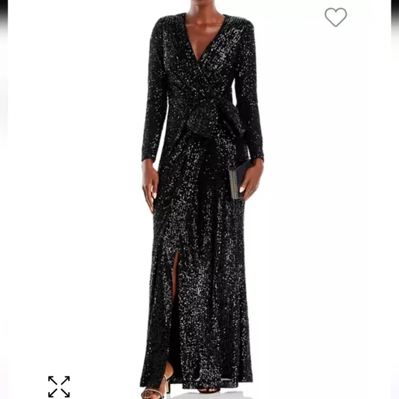 Eliza J Sequined Wrap Gown - Picture 4 of 10